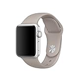 Been5le 38MM Soft Silicone Replacement Band for Apple Watch Series 3, Series 2, Series 1, Sport , Edition, S/M Size ( Pebble )