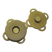 LuFOX 10 Sets 18mm Sew in Magnetic Closure Plum Blossom Bag Button, Snaps, Clasps for Purses Bags Clothes (Bronze)