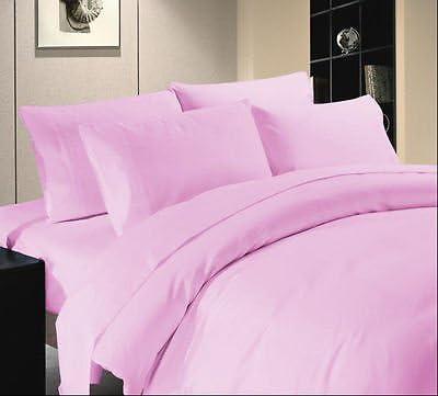 US Comfort Zone 600-Thread-Count 100% Egyptian Cotton Twin 4 Piece Sheet Set 10" Deep Pocket, Solid Hot Pink