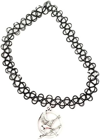 JY Jewelry Black Vintage hunger game pendant Stretch Tattoo Choker Necklace