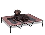 Internet's Best Dog Cot - 48 x 36 - Elevated Dog Bed - Cool Breathable Mesh - Indoor or Outdoor Use - Large - Brown