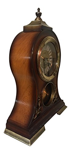 Le'raze Elegant, Decorative,Grandfather Clock Hand Painted Wood Modern Mantel with Swinging Pendulum Shelf,Tabletop,Desk,Buffet, Color Mahogany