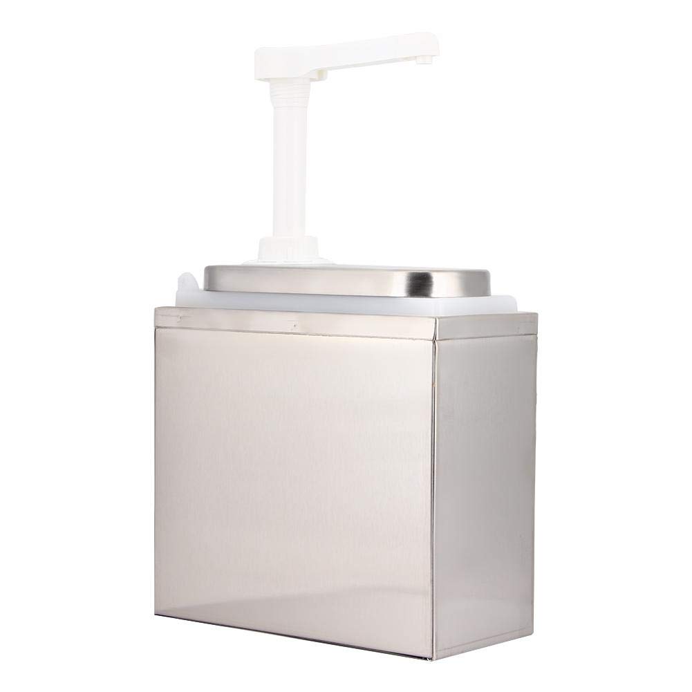 Fdit Kitchen Sauce Dispenser Sauce Pump Stainless Steel Condiment Pump Single Head Sauce Dispenser Pump Dispense Kitchen Restaurant(1L)