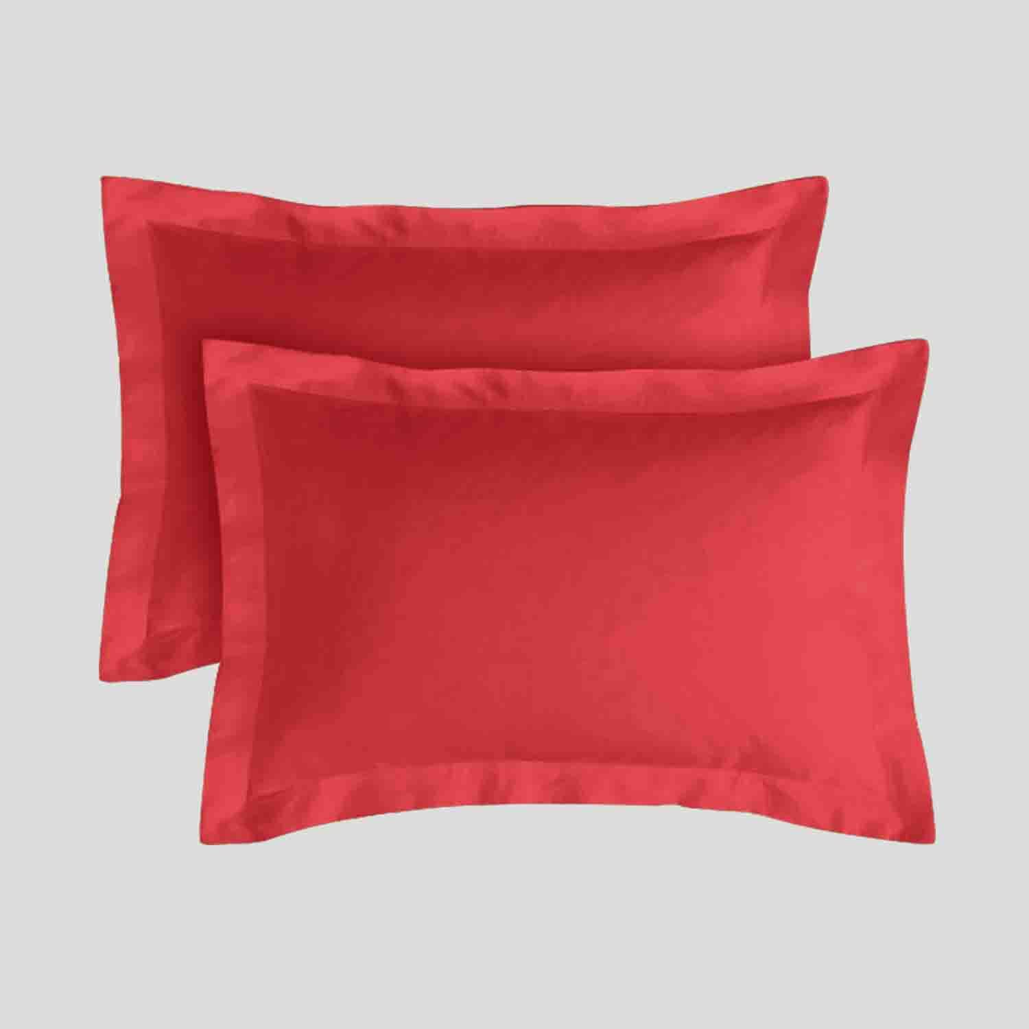 Envelope Closure Oxford Pillow Cases 2 Pack- 50 x 75 Hotel Quality Egyptian Cotton Pillow Cases- Luxury Bedding Soft Pillow Covers- Red