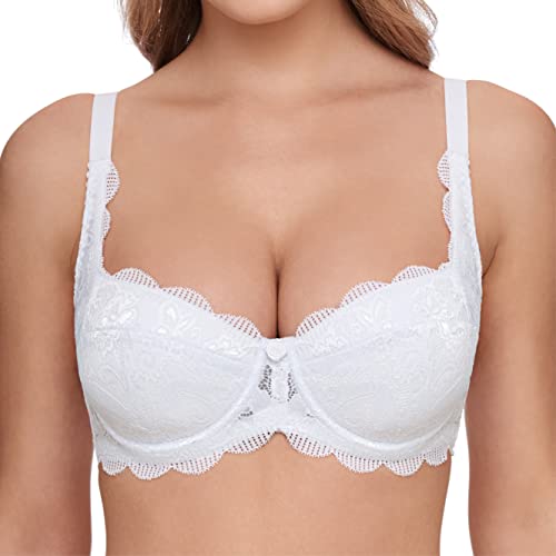 Susa Soutien-Gorge Dirndl pour Femme, Semi-Transparent NA, Blanc., 85C