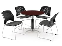 OFM PKG-BRK-012-0044 Breakroom Package, Mahogany Table/Slate Gray Chair