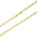 Unisex 14k Yellow Gold Solid 4mm Cuban Curb Chain Bracelet or Anklet, 7