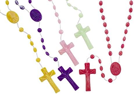 Assorted Color Pearlized Catholic Prayer Bead Rosary, 16 1/2 Inch, Pack of 100