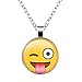 HOPIE 8pcs Emoji Pendant with Chain Cute Necklace for women