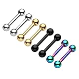 Zysta 8pcs Mix Color 16G Stainless Steel Straight