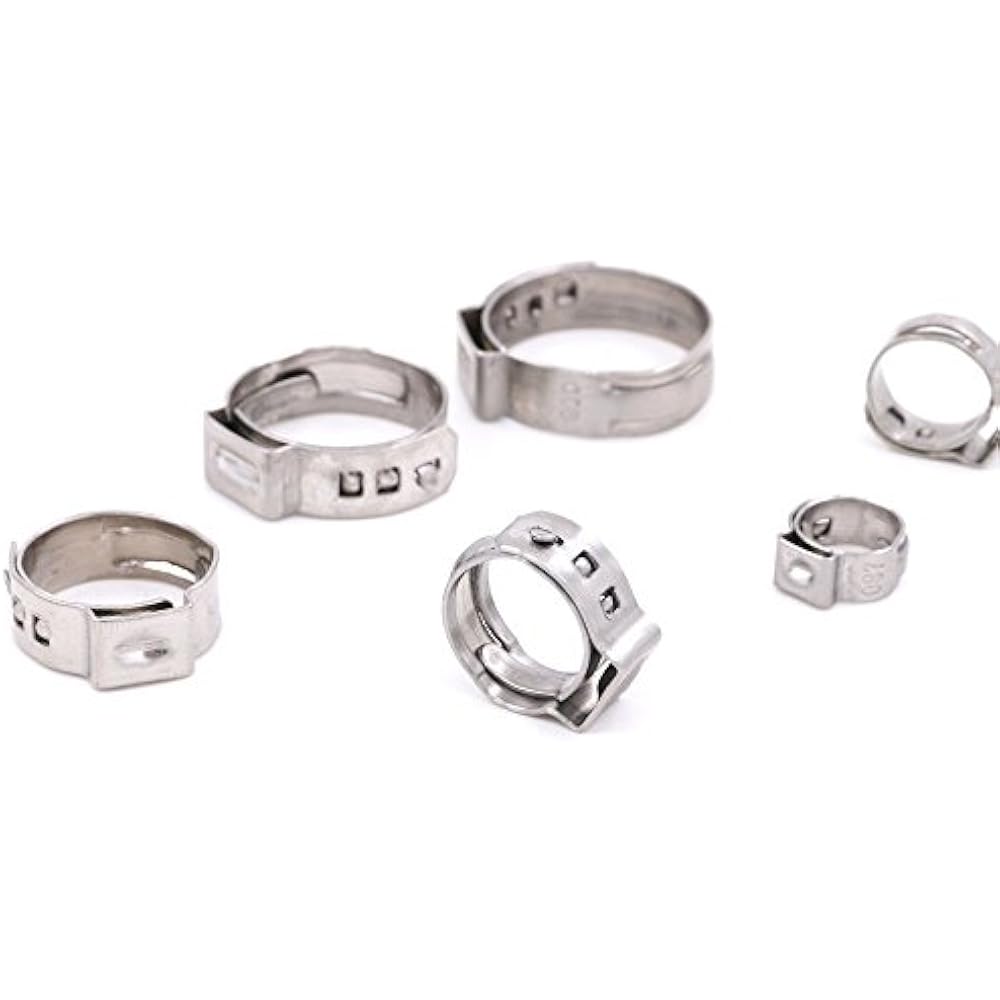 80Pcs 721mm 304 Stainless Steel Single Ear Stepless Hose Clamps