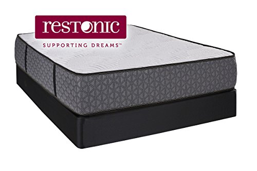 Restonic Melrose Firm Queen Mattress with Low Profile Flat Foundation