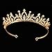Santfe Bridal Wedding Prom Rhinestone Crystal Crown Hairband Headband Tiara Hair Jewelry for Womens Girls (style gold-1)