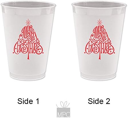 Christmas Frost Flex Plastic Cups - Christmas Tree (10 cups)