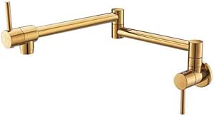 Grifo Cromado Latón Y Vidriobrazo Articulado De Montaje En Pared Para