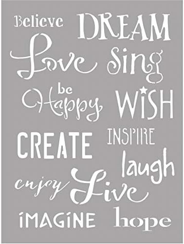 Americana Decor Inspiration Stencil, Blue, 15 x 21 x 0.3 cm