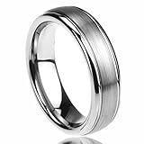 6MM Stainless Steel Mens Womens Rings Brushed Center Domed Comfort Fit Classy
