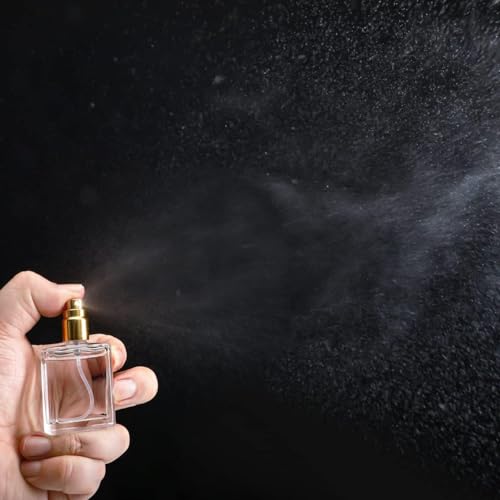 ChicAbode 12pcs Clear Perfume Spray Bottles 15ml Glass Fine Mist Sprayer Empty Spray Bottles Refillable Container Perfume Atomizer for Cleaning, Essential Oil, Liquid