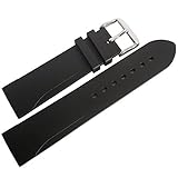 Bonetto Cinturini 22mm Black Rubber Watch Strap Model 315