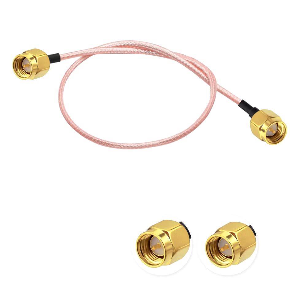 Vecys SMA Antenna Extension Cable SMA Male to Male Pigtail Cable WLAN Antenna Cable RG316 12"/30CM for WiFi Wireless Network 2G 3G 4G Antenna Router GSM Bluetooth WLAN LAN