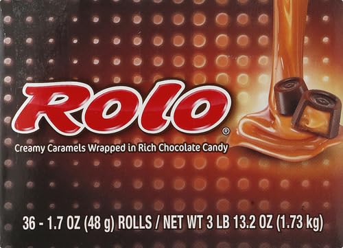 ROLO RICH CHOCOLATE CARAMELS CANDY ROLLS, 1.7 OZ (36 COUNT)
