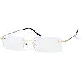 Agstum Blue Light Blocking Glasses - Flexible Rimless Titanium Alloy Eyeglasses Frames Clear Lens
