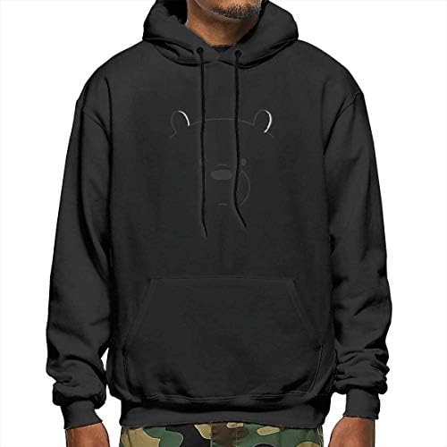 We Bare Bears Ice Bear Men's Long Sleeve Pullover Hoodie Sweatshirt Kangaroo Pocket Hoodie