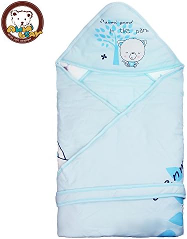 Kosbon 39.4*39.4" Baby Winter Thinkened Swaddle Blanket , Cute Pig and Lucky Rabbits Partten Infant Wrapsack Blanket , Nursery Swaddling Blankets For 0-12 Months. (Blue)