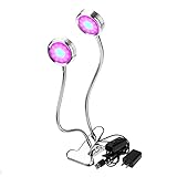 16W Led Clip light, Table Lamp Hydroponics Plant Grow Lights with 2 Level Dimmable, Flexible Gooseneck