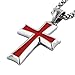 HZMAN Mens Stainless Steel Cross Pendant Necklace with Wheat Chain