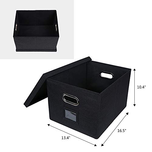 ATBAY File Storage Box Collapsible Large Capacity Office File Organizer for Letter/Legal Size Hanging File Folder Box, Black 1Pack - Thumbnail 5