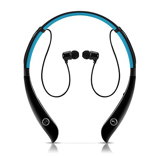 Wireless Neckband Hands-free Stereo Bluetooth Headsets Headphones Earphones Earbuds with APTX for Smart Phones with Bluetooth 4.0 (HV930 Blue)