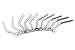 Lot of 10 316L Stainless Steel Clear Crystal Gem Nose Bone Rings Stud Bar Body Piercing Kit 0.7mm