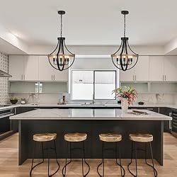 CWarmozy 16.5" Black Rustic Chandelier for Dining
