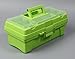 Multi-compartment Plastic Toolbox with Tray, Green