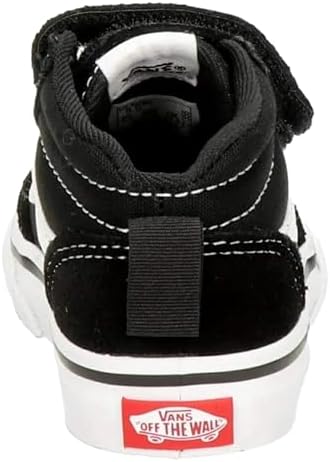 Mixte enfant Ward Mid V Basket, Toile en Daim Noir et Blanc, 38 EU