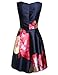 ROMWE Women's Vintage Sleeveless Fit and Flare Floral Party Cocktail Dress