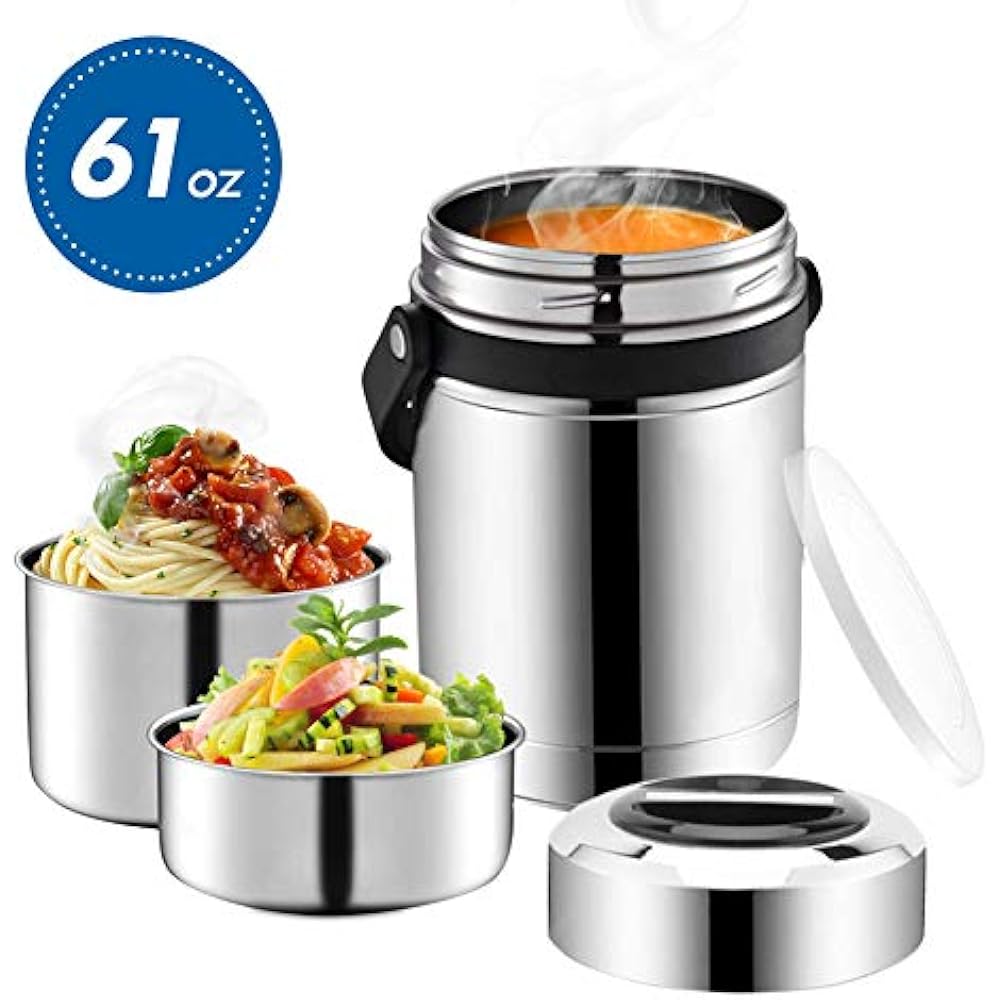 Soup Thermos, Food Jar With Handle For Hot Food, 3 Tier Thermal