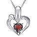 Sterling Silver Garnet Heart Pendant (0.90 CT) With 18 Inch Chain