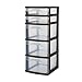 Sterilite 5 Drawer Tower Plastic Space Saving Home Storage Organizer (2 Pack)