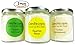 Candlecopia Sweet Patchouli, Indian Sandalwood and Egyptian Amber Strongly Scented Hand Poured Vegan Soy Candles, Dye Free, 3-Pack