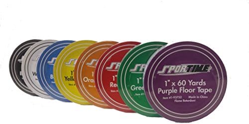 School Specialty Vinyl Gym Floor Tape - 1 inch x 60 yards - Assorted Colors (Orange)