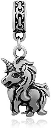 Stainless Steel Dangling "Unicorn" Charm Bead 413