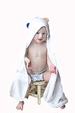 Cozy Cape Hooded Baby Bath Towel - Luxurious Hypoallergenic Organic Bamboo Fibers with Double Stitched Hood for Support - Oversized 35”x 35” Designed for Both Growing Boys and Girls
