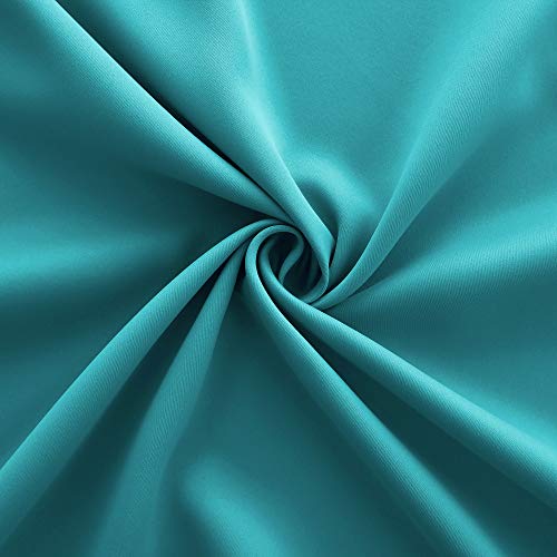 Teal Curtains 84 Inch Length for Living Room Set of 2 Panels Grommet