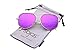 SojoS Fashion Metal Frame Flat Mirrored Lens Sunglasses SJ1004 With Gold Frame/Purple Lens