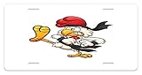 Chicken License Plate by Lunarable, Karate Chicken