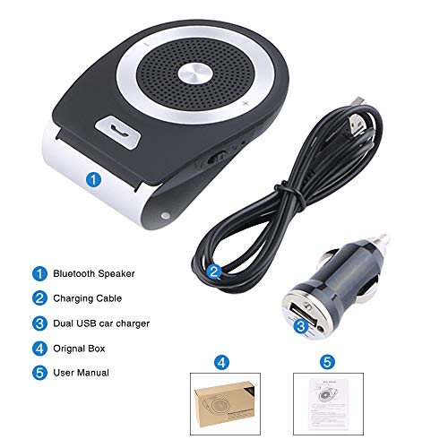 Bluetooth Speakers for Car Hands-Free Speakerphone Bluetooth 4.1 Wireless Car Kit Stereo Music Receiver for Safely Driving with Siri Google Assistant Voice Command - Thumbnail 6