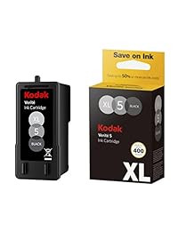 Kodak   5 cartuchos de tinta Verite de repuesto (ALK1UA), XL, color negro, cartucho Jet compatible con V50, V55, V55W Eco, V55 Plus, V60 Eco, V640 Eco, V64 Series, V65 Eco, V65 Plus