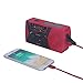 Weather Solar Emergency Radio, Hand Crank Portable NOAA/AM/FM Radio with SOS Led Flash Alarm Flashlight Reading Lamp Cellphone Charger, Home Outdoor Survival Supply Kits (Red, 2000mah)